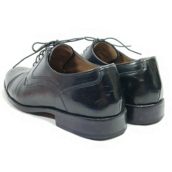 Johnston & Murphy Cap Toe Oxfords Men's Size 8.5 Black Leather - Picture 6 of 8